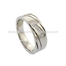 Joyería del anillo de bodas del acero inoxidable de los hombres al por mayor con los accesorios de los anillos cristalinos